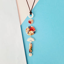 Load image into Gallery viewer, Contemporary Necklace -  Resin / Acetate Pendant: Waxed cord  (Product ref: N371-S)
