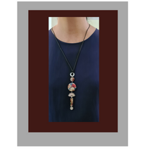 Load image into Gallery viewer, Contemporary Necklace -  Resin / Acetate Pendant: Waxed cord  (Product ref: N371-S)
