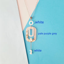 Load image into Gallery viewer, Contemporary Necklace -  Resin / Acetate Pendant: Metal chain (Product ref: N372)
