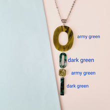 Load image into Gallery viewer, Contemporary Necklace -  Resin / Acetate Pendant: Metal chain (Product ref: N373)
