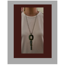 Load image into Gallery viewer, Contemporary Necklace -  Resin / Acetate Pendant: Metal chain (Product ref: N373)
