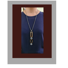 Load image into Gallery viewer, Contemporary Necklace -  Resin / Acetate Pendant: Metal chain (Product ref: N374)
