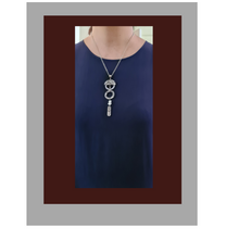 Load image into Gallery viewer, Contemporary Necklace -  Resin / Acetate Pendant: Metal chain (Product ref: N375)
