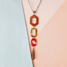 Load image into Gallery viewer, Contemporary Necklace -  Resin / Acetate Pendant: Metal chain (Product ref: N376)
