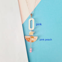 Load image into Gallery viewer, Contemporary Necklace -  Resin / Acetate Pendant: Metal chain (Product ref: N378)
