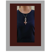 Load image into Gallery viewer, Contemporary Necklace -  Resin / Acetate Pendant: Metal chain (Product ref: N378)
