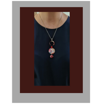 Load image into Gallery viewer, Contemporary Necklace -  Resin / Acetate Pendant: Metal chain (Product ref: N379)
