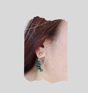 Front Back Earrings -Gemstones (Product ref: E050)