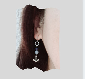 Asymmetrical Earrings - Gemstones (Product ref: E169)