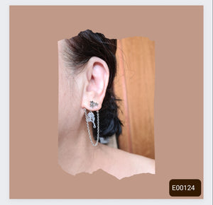 Steel Earrings -Front Back Earrings - (Product ref: E00124)