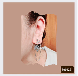 Steel Earrings -Front Back Earrings - (Product ref: E00125)