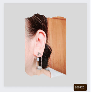 Steel Earrings -Front Back Earrings - (Product ref: E00126)