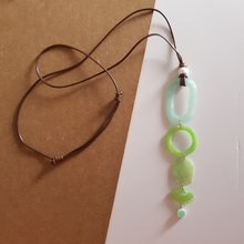 Load image into Gallery viewer, Contemporary Necklace -  Resin / Acetate Pendant: Waxed cord  (Product ref: N162)
