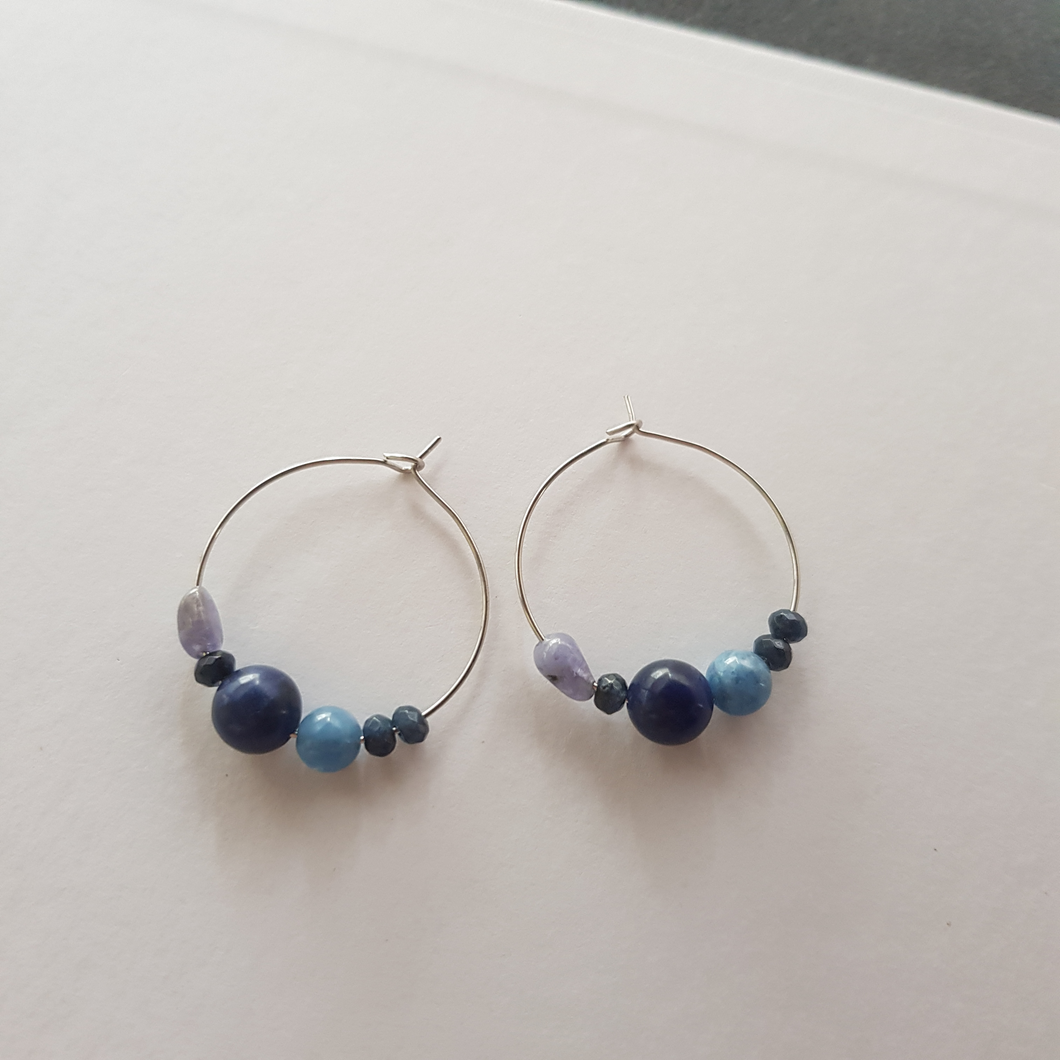 Hoop Earrings - Gemstones (Product ref: E135)